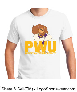 White PWU Mascot Tee Design Zoom